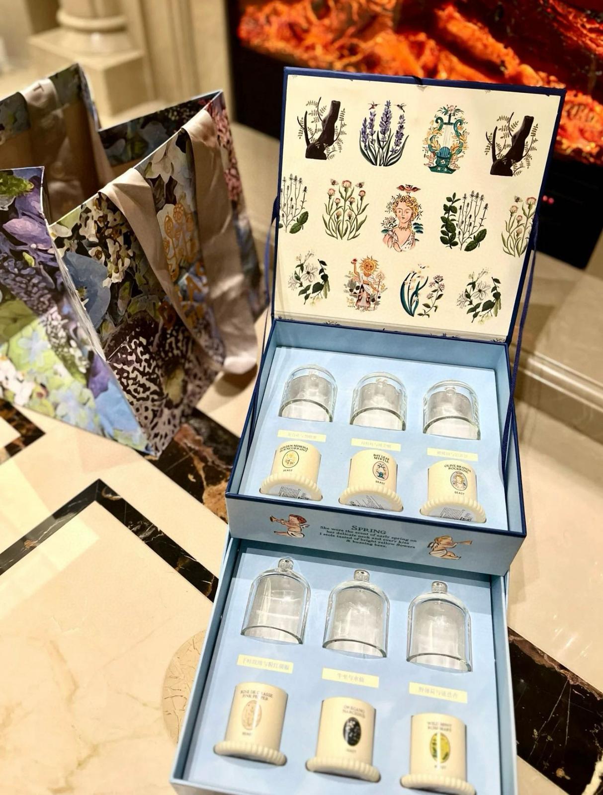 🌸野獸派🩵鐘罩大豆蠟蠟燭🕯️香薰套裝 | 預訂約3-4星期