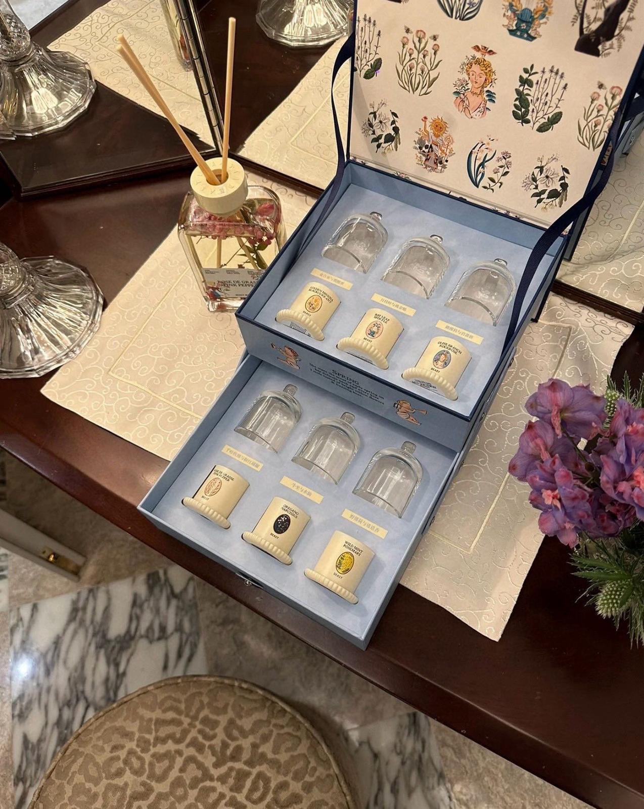 🌸野獸派🩵鐘罩大豆蠟蠟燭🕯️香薰套裝 | 預訂約3-4星期