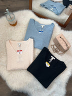 售完即止🌸🇺🇸 美國直送 Ella Moss 復古半袖針織 | 預訂 落單後約6月尾至7月初(自行備註顏色及尺寸)