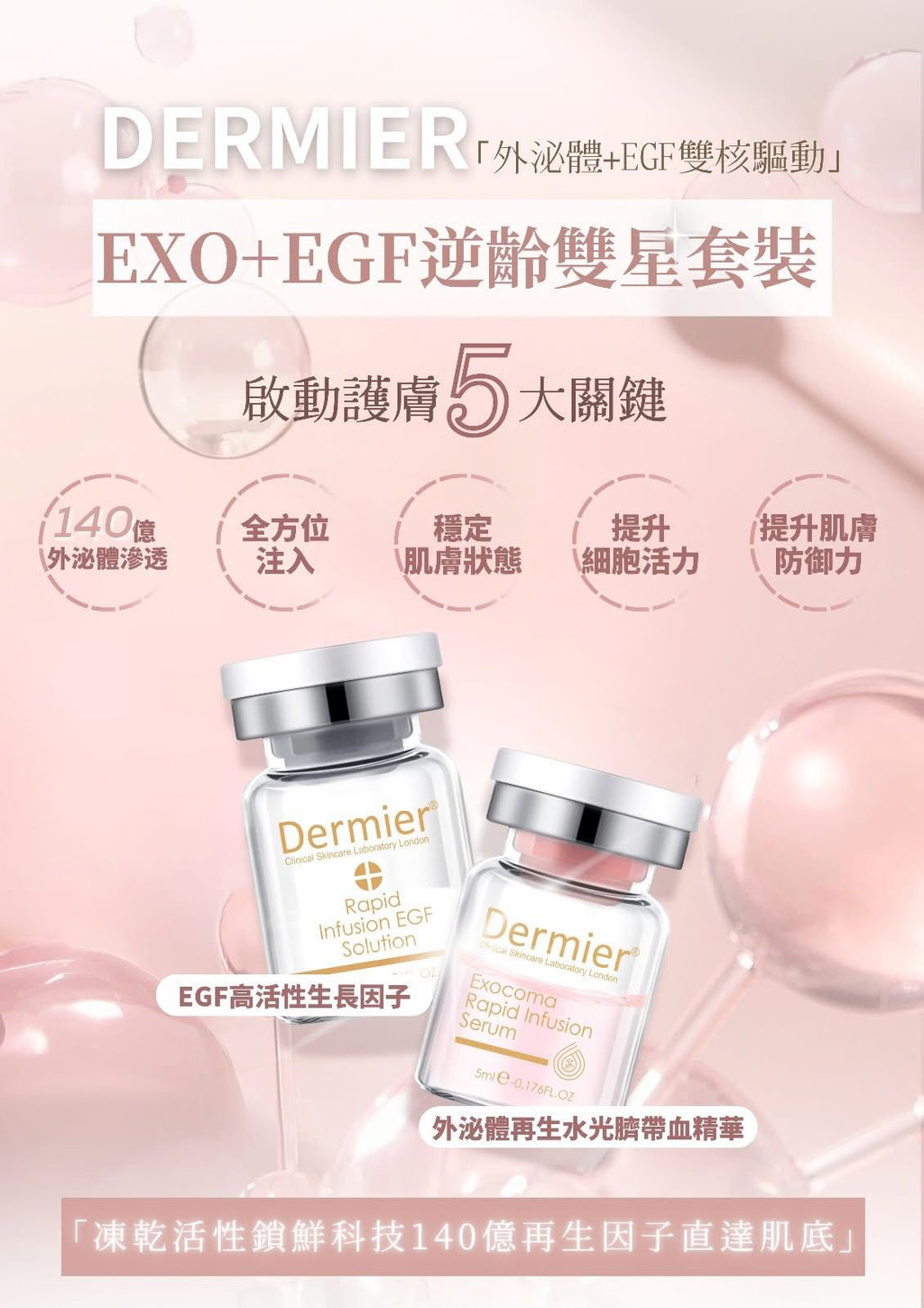 🌸Dermier EGF+EXO | 超導逆齡雙星套組（一盒內有5套） | 預訂約1星期 娉婷貿易公司 Exquisite Beauty Trading Company