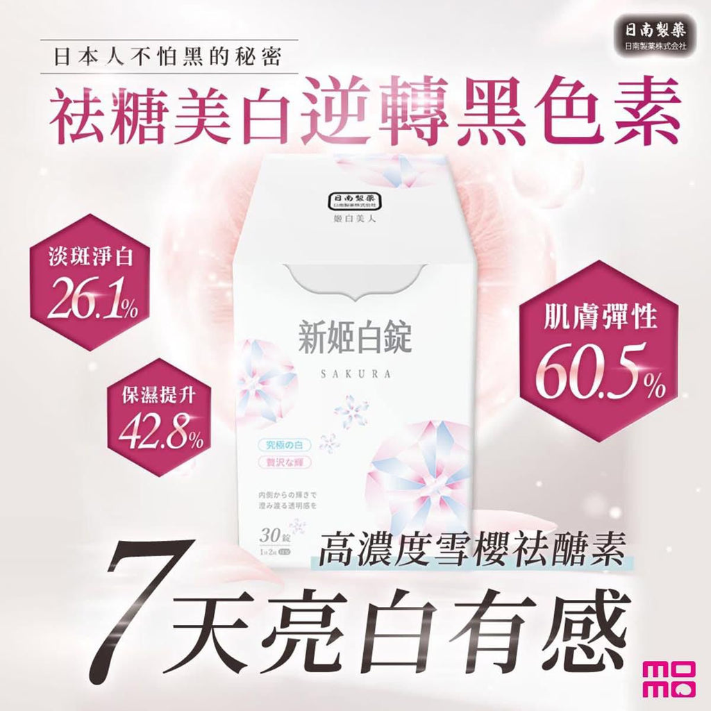 30/5截🌸台灣 日南製藥新姬白錠(一盒30粒) | 預訂約6月尾至7月初