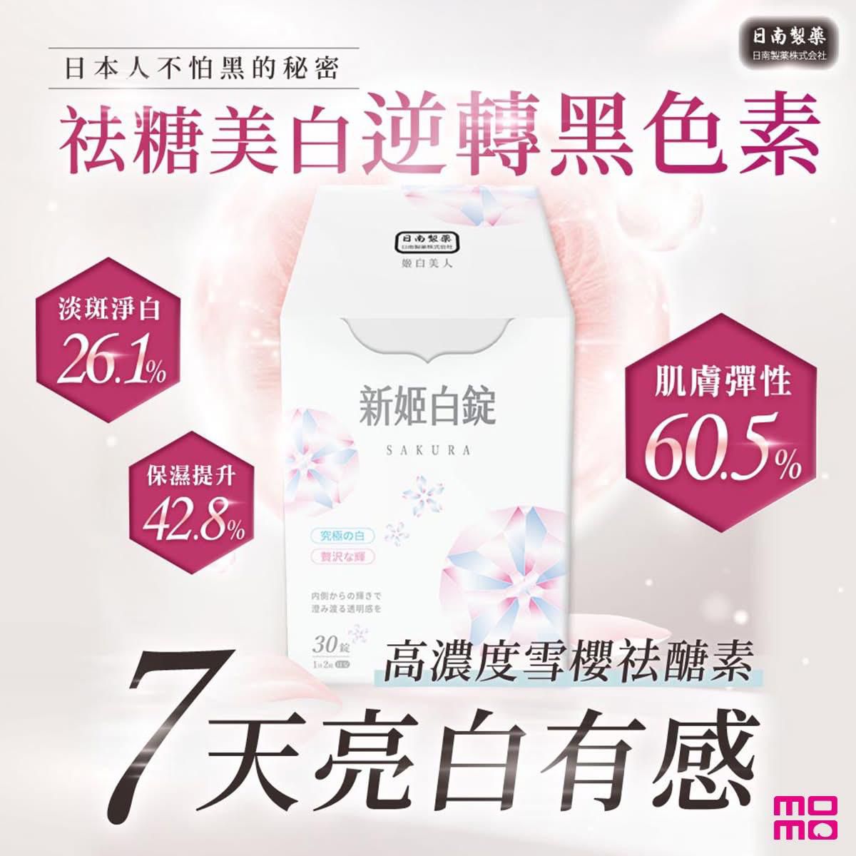 30/5截🌸台灣 日南製藥新姬白錠(一盒30粒) | 預訂約6月尾至7月初