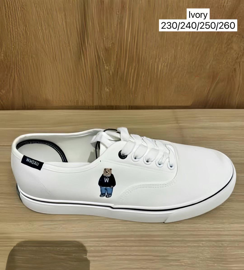 🌸🍊Who A U 韓國專門店/免稅店🍊2025年新款折扣優惠 經典 小熊刺繡 帆布鞋 | 預訂約3-4星期