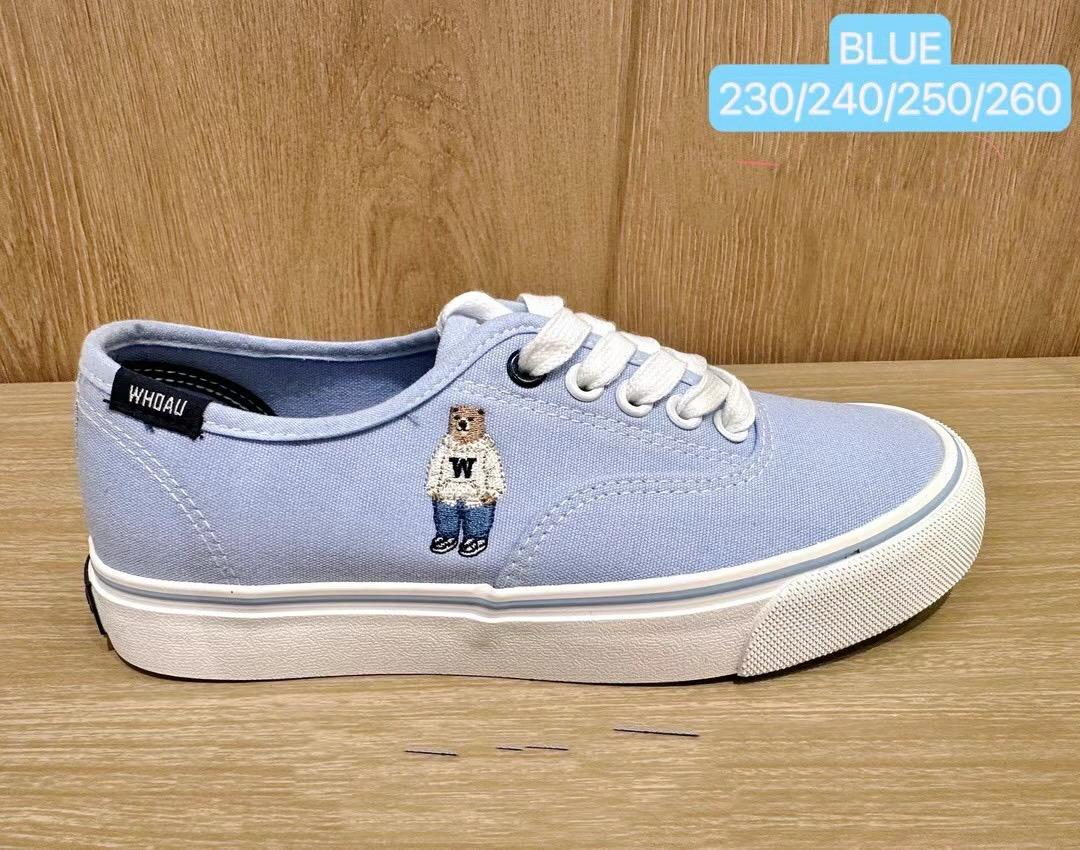 🌸🍊Who A U 韓國專門店/免稅店🍊2025年新款折扣優惠 經典 小熊刺繡 帆布鞋 | 預訂約3-4星期
