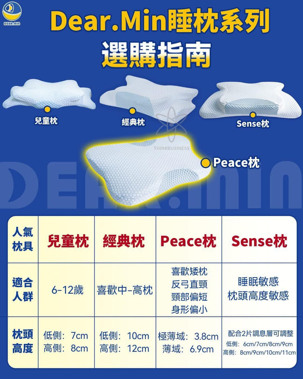 現貨🌸日本DEAR.MIN 極速眠貼合護頸止鼾枕（經典枕）/日本DEAR.MIN 零壓可調節體貼深睡枕 睡眠敏感者專用（Sense+枕） | 落單後約3-5個工作天寄出【現貨賣曬預訂5-7個工作天】