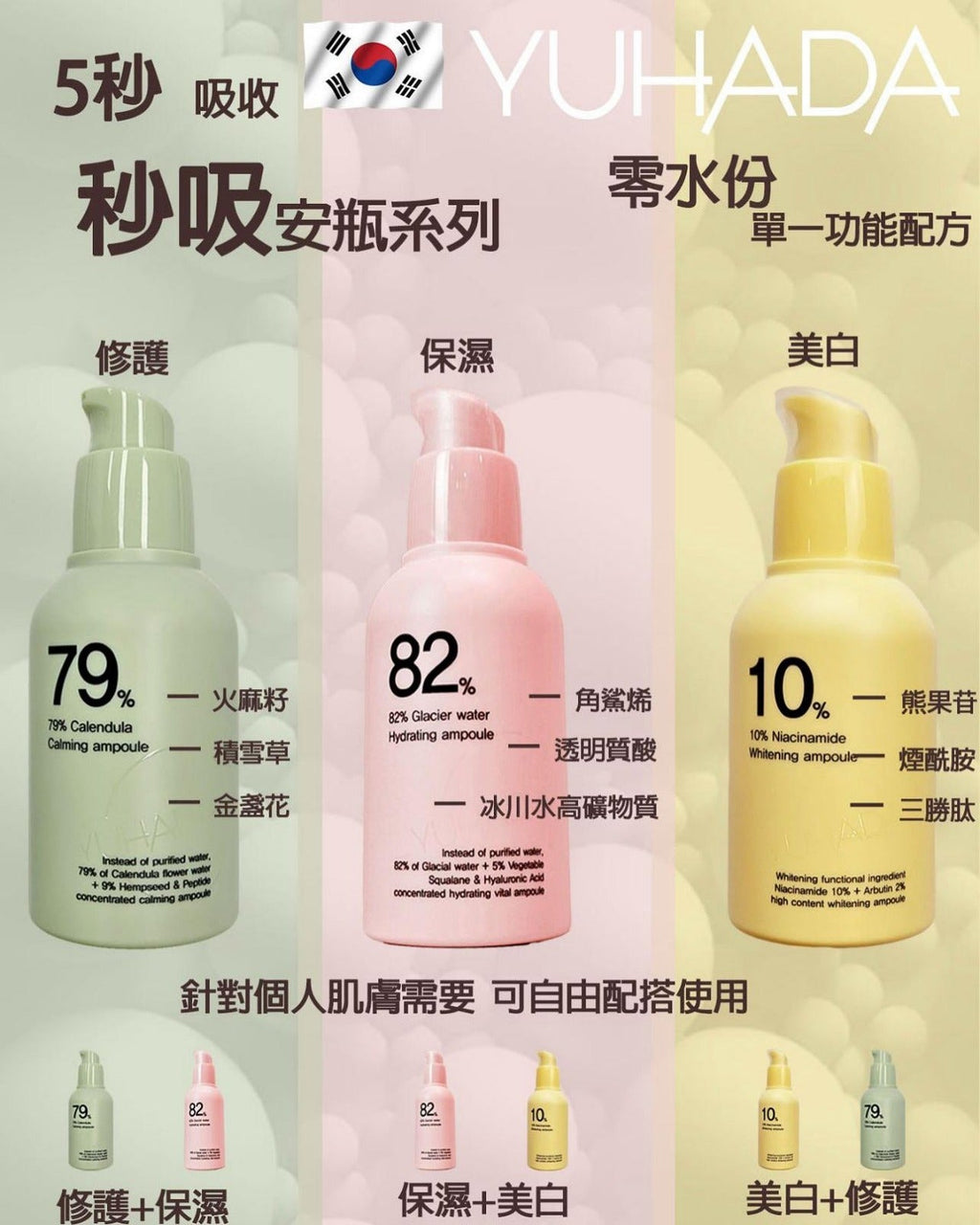 現貨🌸YUHADA* 無水配方秒吸安瓶 | 落單後約3-5個工作天寄出 娉婷貿易公司 Exquisite Beauty Trading Company