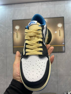 🌸AJ1倒勾Travis Scott x Air Jordan 1 ” Reverse Mocha “ AJ1喬1 TS 閃電 聯名倒鈎 低幫文化籃球鞋#黑+白+藍+淡黃 | 預訂約3-4星期(自行備註尺寸)