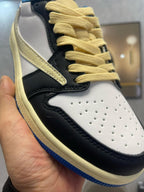 🌸AJ1倒勾Travis Scott x Air Jordan 1 ” Reverse Mocha “ AJ1喬1 TS 閃電 聯名倒鈎 低幫文化籃球鞋#黑+白+藍+淡黃 | 預訂約3-4星期(自行備註尺寸)