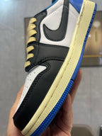 🌸AJ1倒勾Travis Scott x Air Jordan 1 ” Reverse Mocha “ AJ1喬1 TS 閃電 聯名倒鈎 低幫文化籃球鞋#黑+白+藍+淡黃 | 預訂約3-4星期(自行備註尺寸)