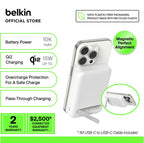 🌸Apple Store📱國泰航空 ✈️ 均有發售 最齊料 最多認証 Belkin BPD008 BoostCharge Pro 10000 mAh Qi2 磁吸無線充電行動電源 | 預訂約1-2星期