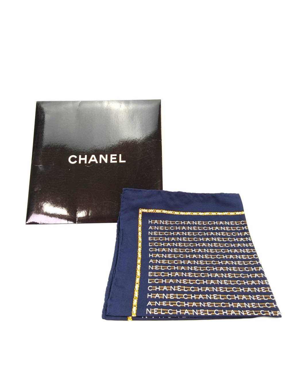 🌸日本中古品代購 香奈兒 絲巾 藏青色 45x45cm | 預訂約2-3星期