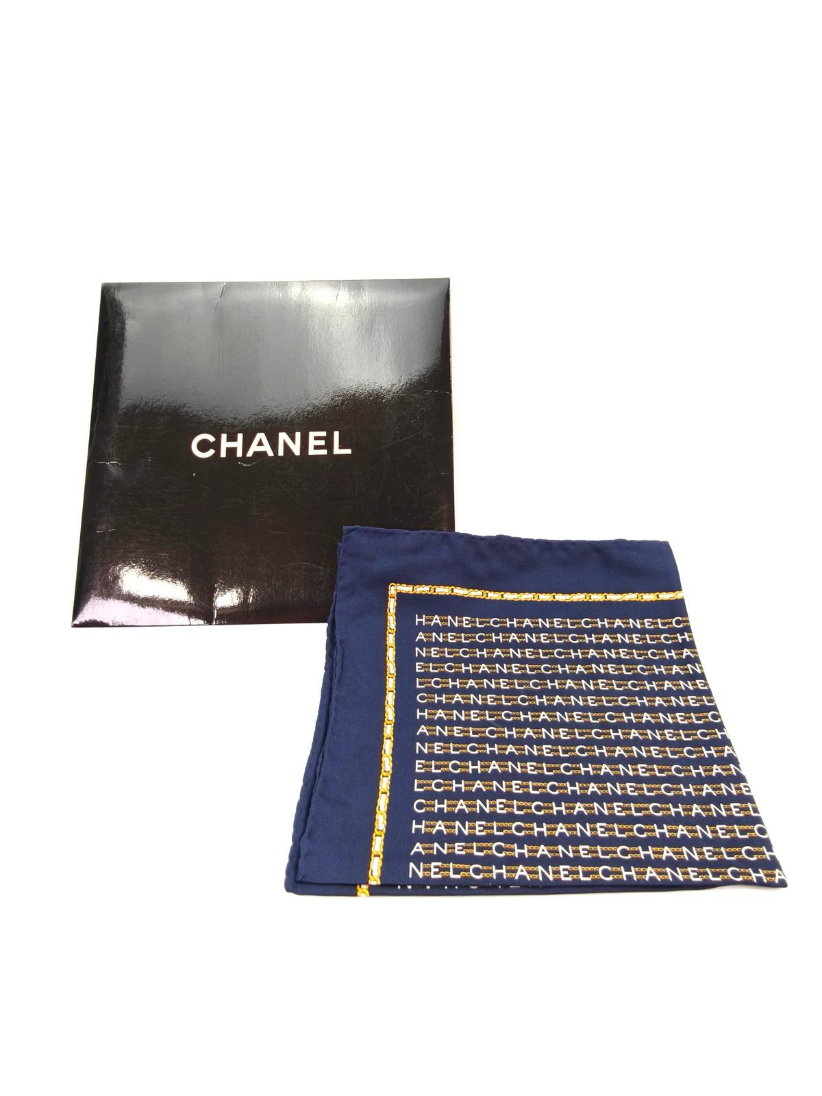🌸日本中古品代購 香奈兒 絲巾 藏青色 45x45cm | 預訂約2-3星期