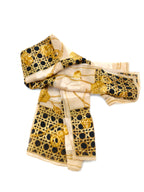 🌸日本中古品代購 Dior 絲巾 金x白色 87 x 87 cm | 預訂約2-3星期