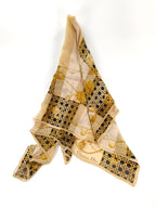 🌸日本中古品代購 Dior 絲巾 金x白色 87 x 87 cm | 預訂約2-3星期