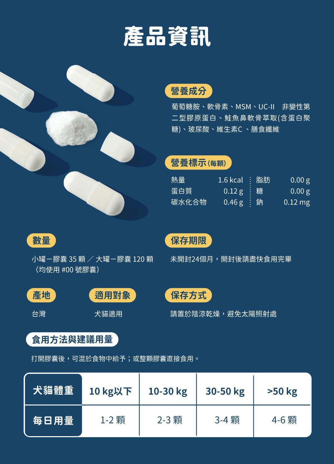 每月15/30號截單🌸汪喵星球-汪喵 UCII 關節保養粉 ( MSM 加強配方)（35顆/120顆） | 預訂 截單後約2-3星期到