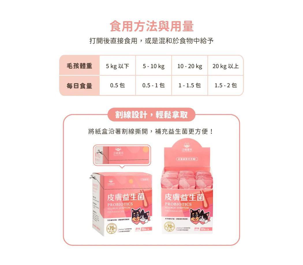 每月15/30號截單🌸汪喵星球 皮膚益生菌 2g X 30包 | 預訂 截單後約2-3星期到