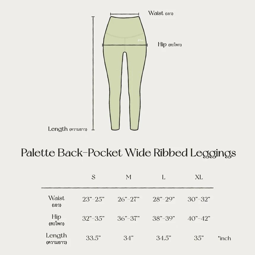 售完即止🌸🇹🇭The Flos Club Palette Back-Pocket Wide Ribbed Leggings | 預訂約3-4星期(自行備註顏色及尺寸)