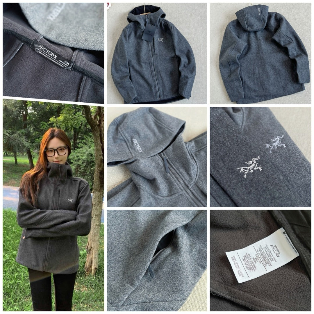 2025年10月3日截[截單後再訂約4-6星期到]🌸ARC'TERYX Sawyer 刺繡小標羊毛連帽防風外套 | 預訂約11月中至尾