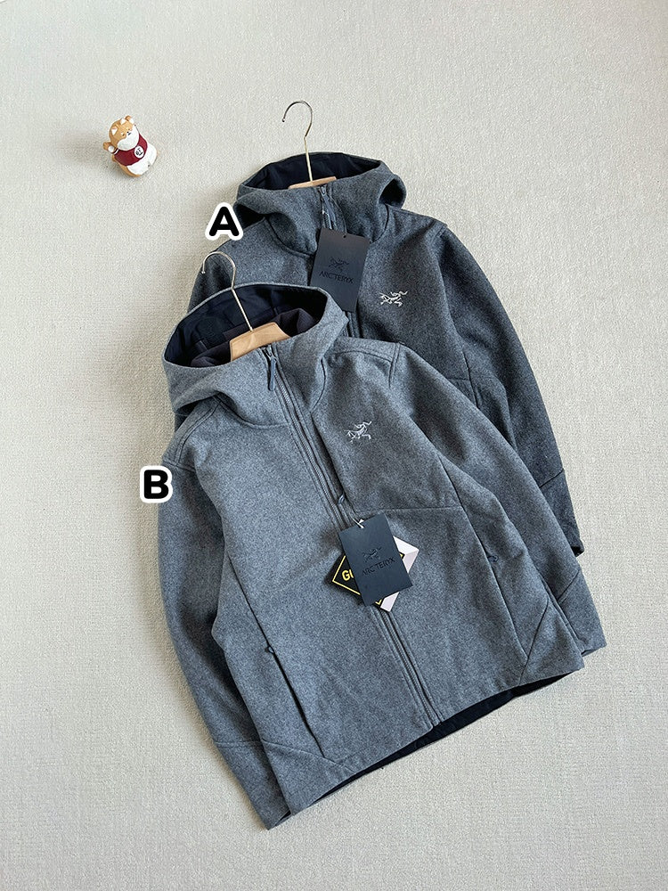 2025年10月3日截[截單後再訂約4-6星期到]🌸ARC'TERYX Sawyer 刺繡小標羊毛連帽防風外套 | 預訂約11月中至尾