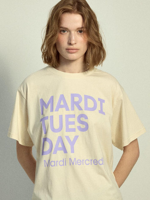 20/10截，長期訂貨🌸Mardi Mercredi 韓國專門店/免稅店 2025年最新款Tee 折扣優惠💕Mardi Mercredi TSHIRT DU MARDI_BUTTER LAVENDER | 預訂約3-4星期 娉婷貿易公司 Exquisite Beauty Trading Company