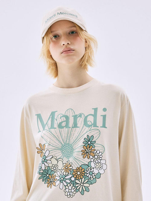 20/10截，長期訂貨🌸Mardi Mercredi 韓國專門店/免稅店 2025年最新款Tee 折扣優惠💕新上市🆕薄長袖😍 Mardi Mercredi TSHIRT LONG SLEEVE FLOWERMARDI JARDIN_BUTTER MOSSGREEN | 預訂約3-4星期 娉婷貿易公司 Exquisite Beauty Trading Company