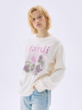 20/10截，長期訂貨🌸Mardi Mercredi 韓國專門店/免稅店 2025年最新款Tee 折扣優惠💕新上市🆕薄長袖😍Mardi Mercredi [10/28 순차배송] TSHIRT LONG SLEEVE FLOWERMARDI JARDIN_CREAM PINKLAVENDER | 預訂約3-4星期