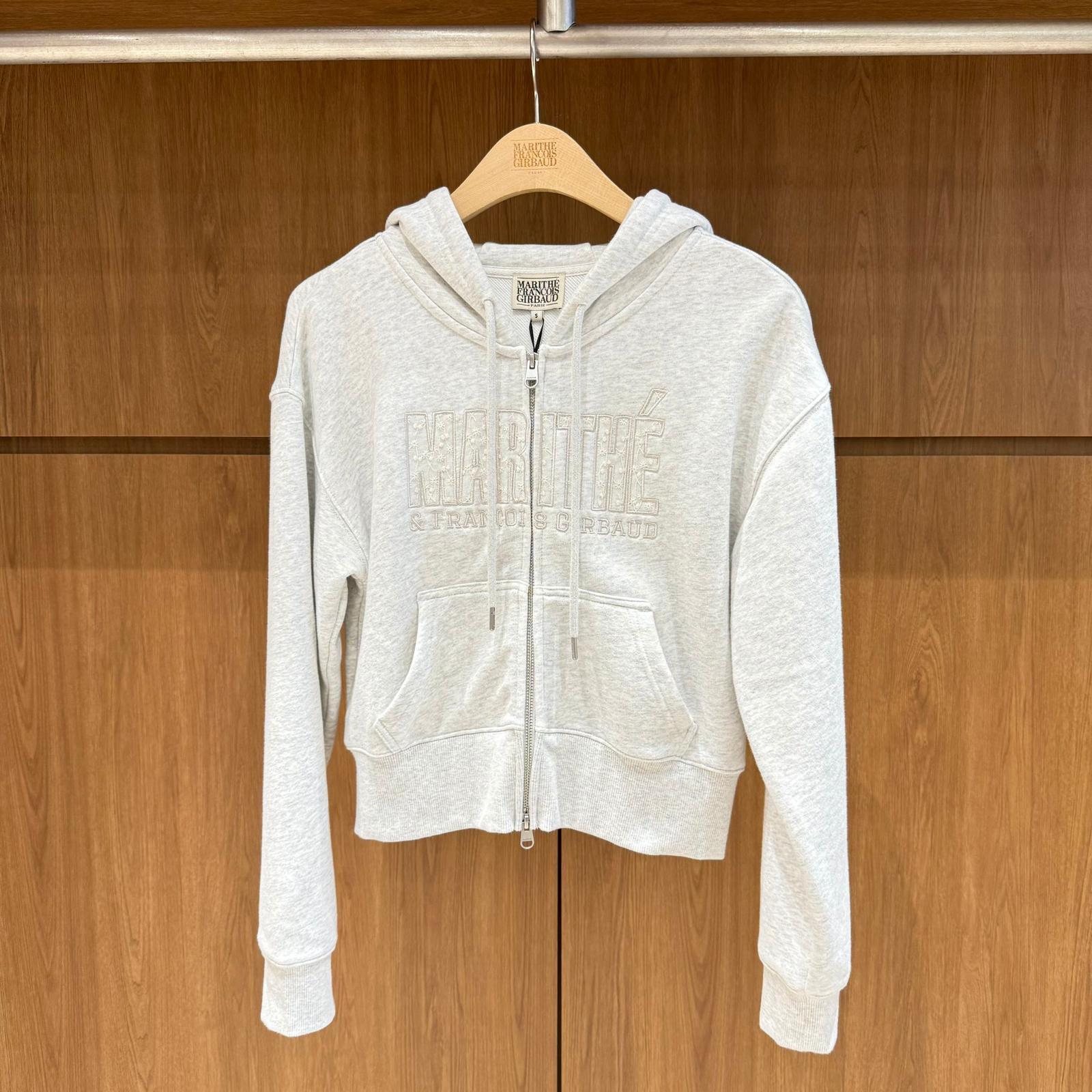 售完即止🌸🇰🇷Marithe W LACE APPLIQUE CROP HOODIE ZIPUP | 預訂約3-4星期