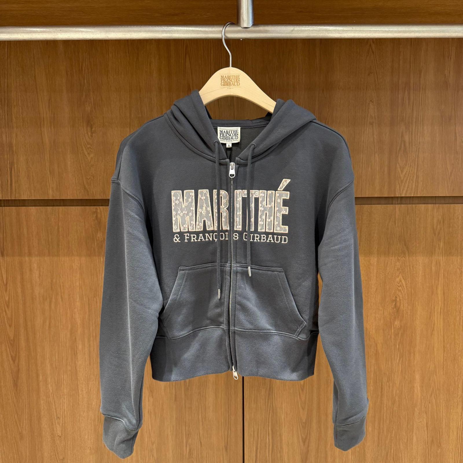 售完即止🌸🇰🇷Marithe W LACE APPLIQUE CROP HOODIE ZIPUP | 預訂約3-4星期