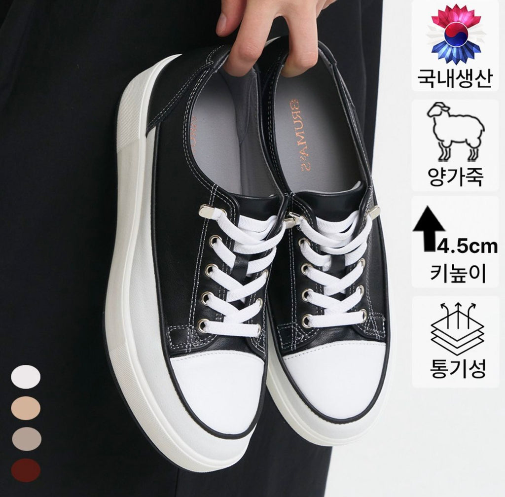 25/10/2025截🌸10月限時特價👟韓國東大門自家品牌MOLY SNEAKERS👟韓國🇰🇷牛皮+羊皮高跟輕便韓國鞋 | 預訂約3-4星期(自行備註尺寸)