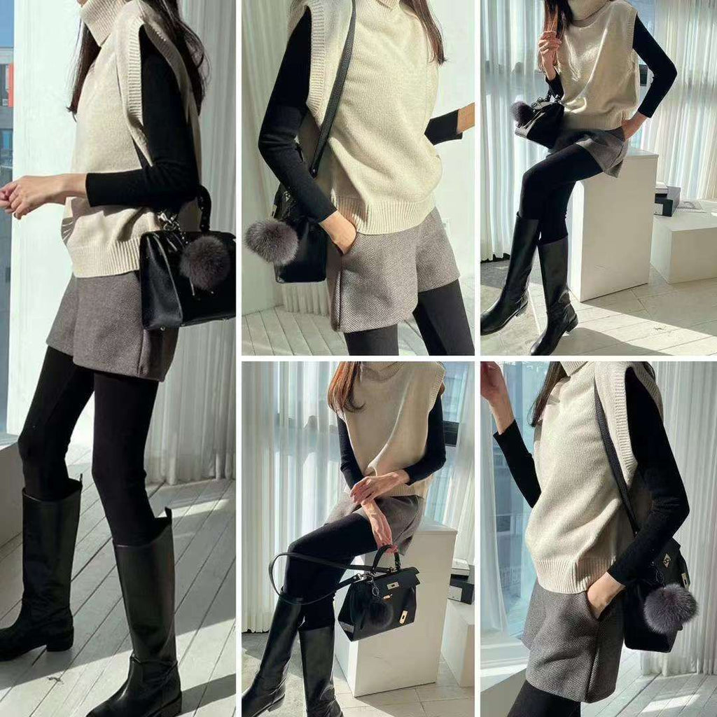 31/10截🌸🆕 New arrivals✨🇰🇷韓國東大門韓國衫 ✨2025年秋冬新款Great fit & quality guaranteed‼️NUSJ3418 헤링본반바지 레깅스 假兩件短褲leggings | 預訂約3-4星期