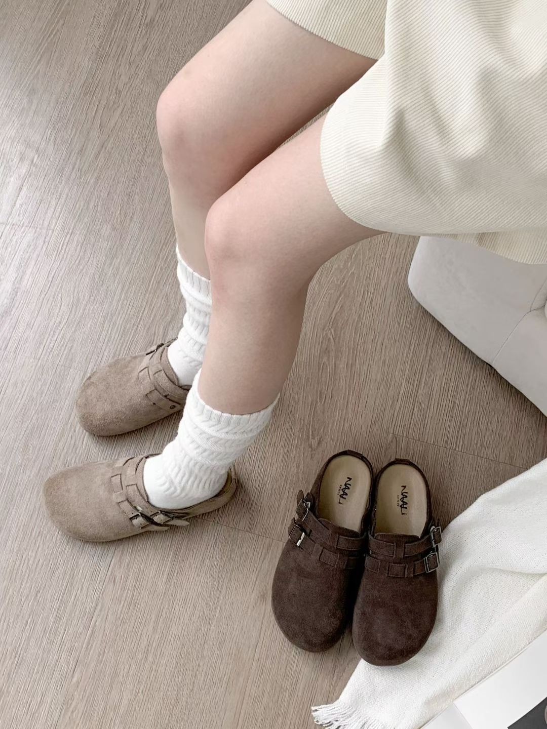 31/10截🌸👟韓國東大門自家品牌Naali Seoul 👟韓國🇰🇷 牛皮輕便韓國半拖鞋 | 預訂約3-4星期