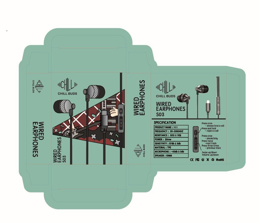 31/10截🌸Chillbuds S03有線帶咪耳機 最新IP17 iOS +Android 兼容款 | 預訂約3-4星期