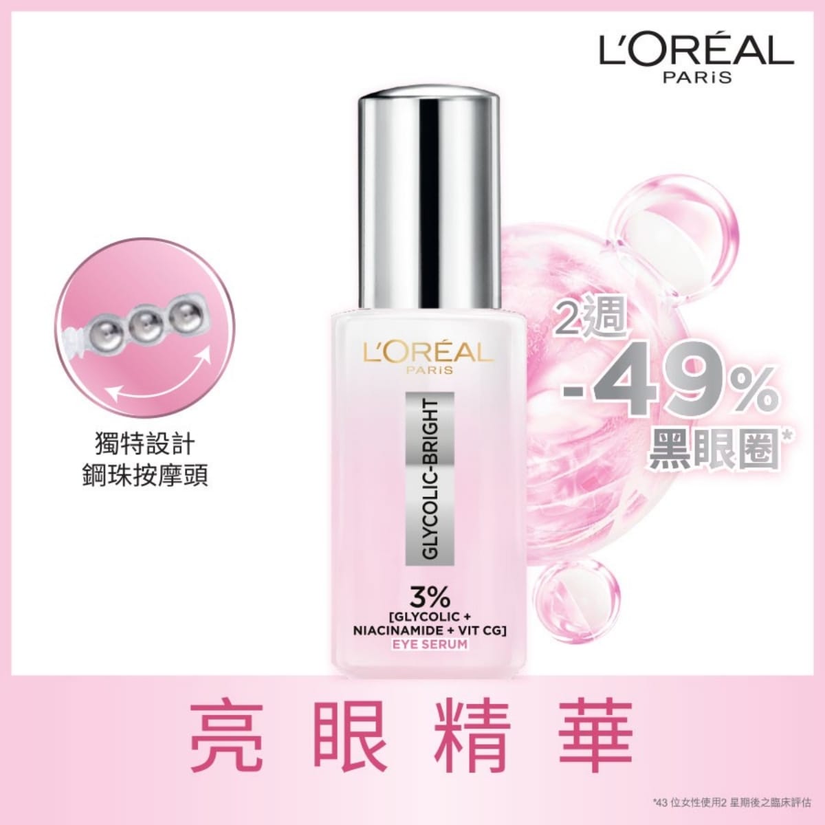 供應商現貨🌸L'Oreal Paris巴黎歐萊雅淨透亮白亮眼精華 20毫升 | 預訂 逢星期一，三返倉執貨 其後約3-5個工作天寄出