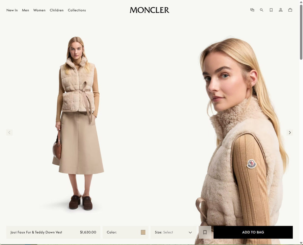 🌸Moncler Joui 人造毛皮泰迪熊羽絨背心 | 預訂約4-5星期