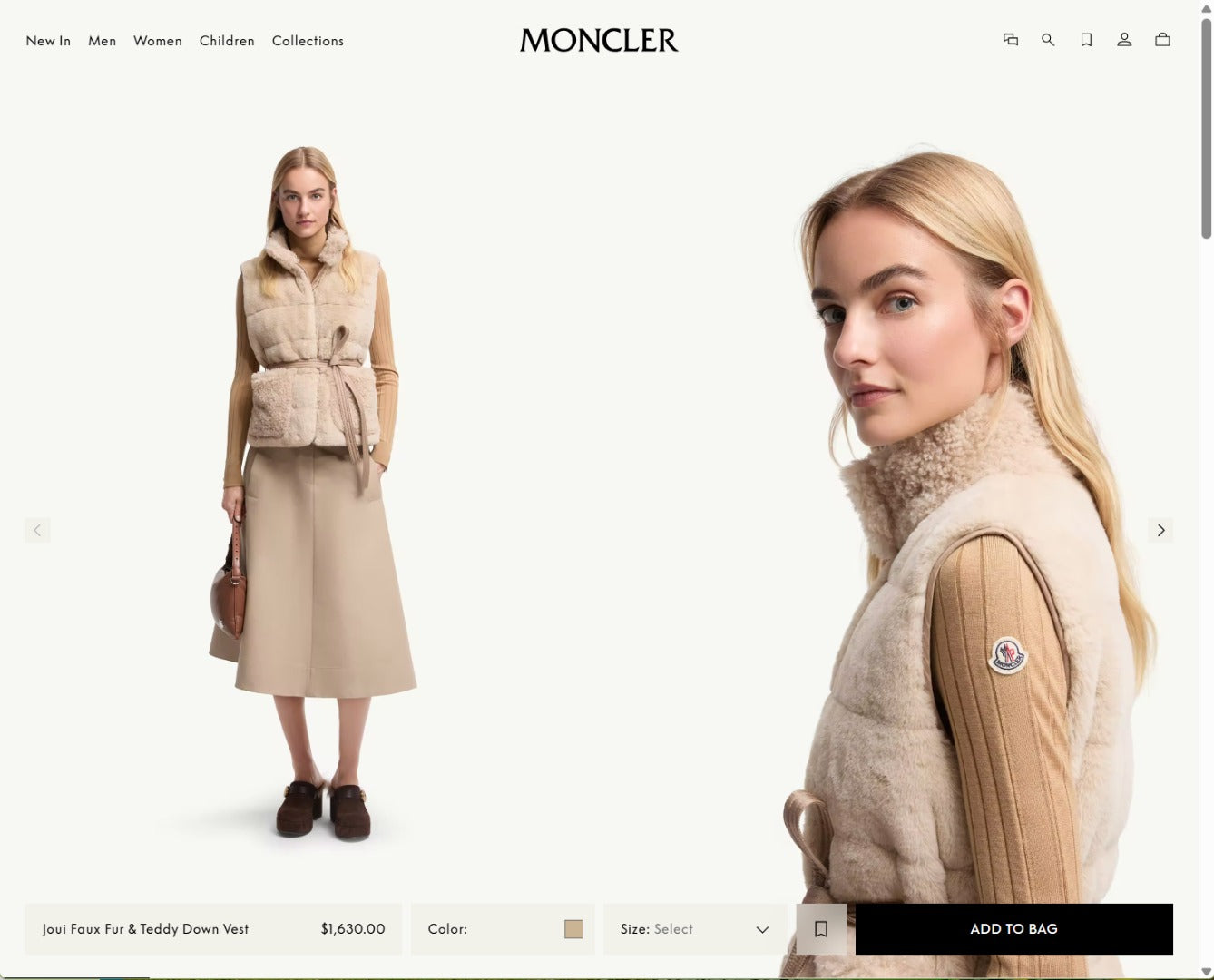 🌸Moncler Joui 人造毛皮泰迪熊羽絨背心 | 預訂約4-5星期