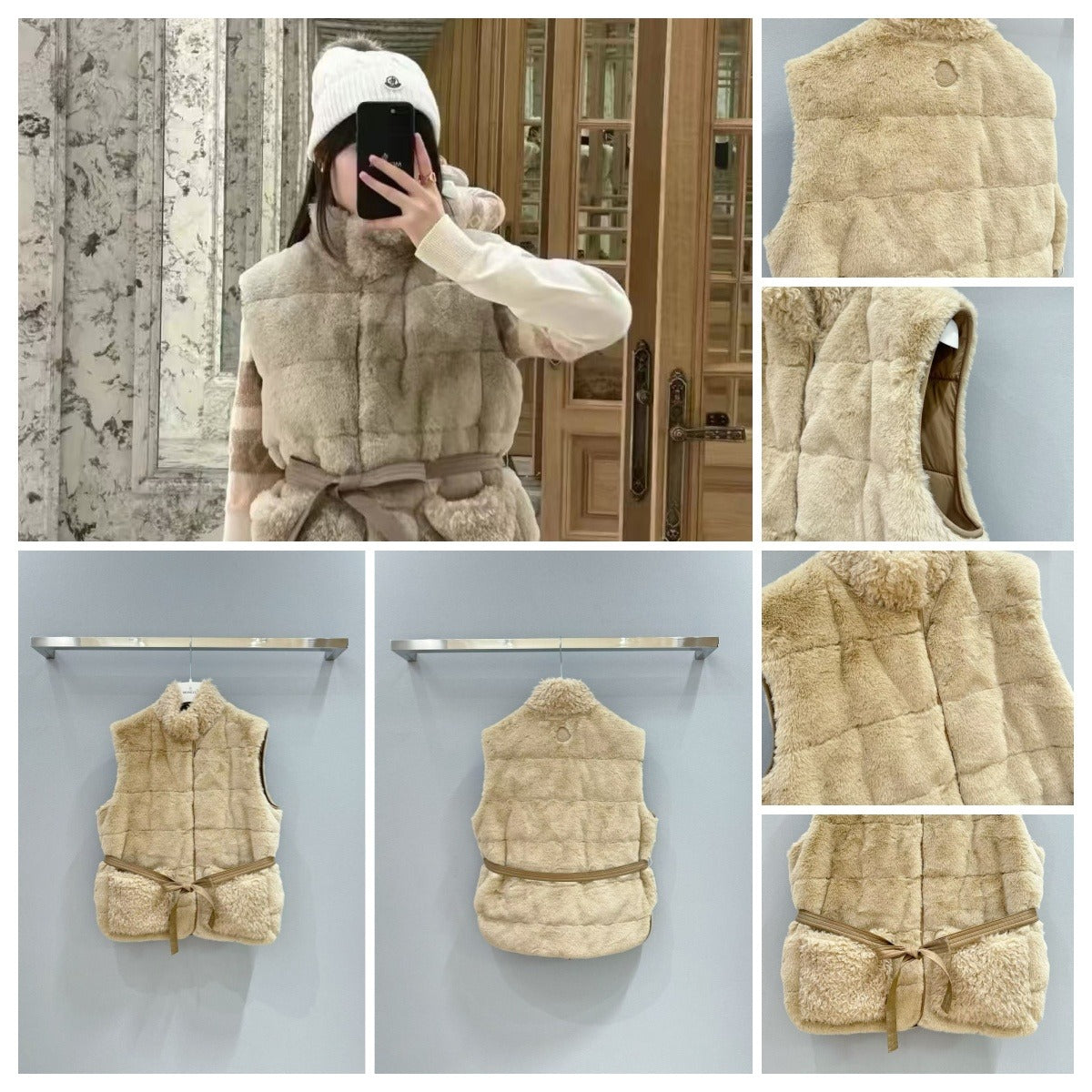 🌸Moncler Joui 人造毛皮泰迪熊羽絨背心 | 預訂約4-5星期