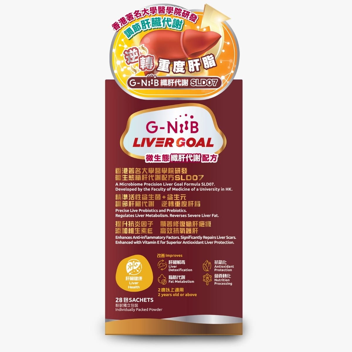 供應商現貨🌸行貨正品🆕G-NiiB微生態纖肝代謝配方SLD07 28包 | 預訂 逢星期一，三返倉執貨 其後約3-5個工作天寄出