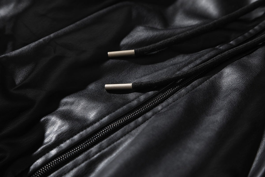 11月10日截🌸Adidas 復古刺繡logo連帽拉鍊皮衣外套 | 預訂約12月中至尾