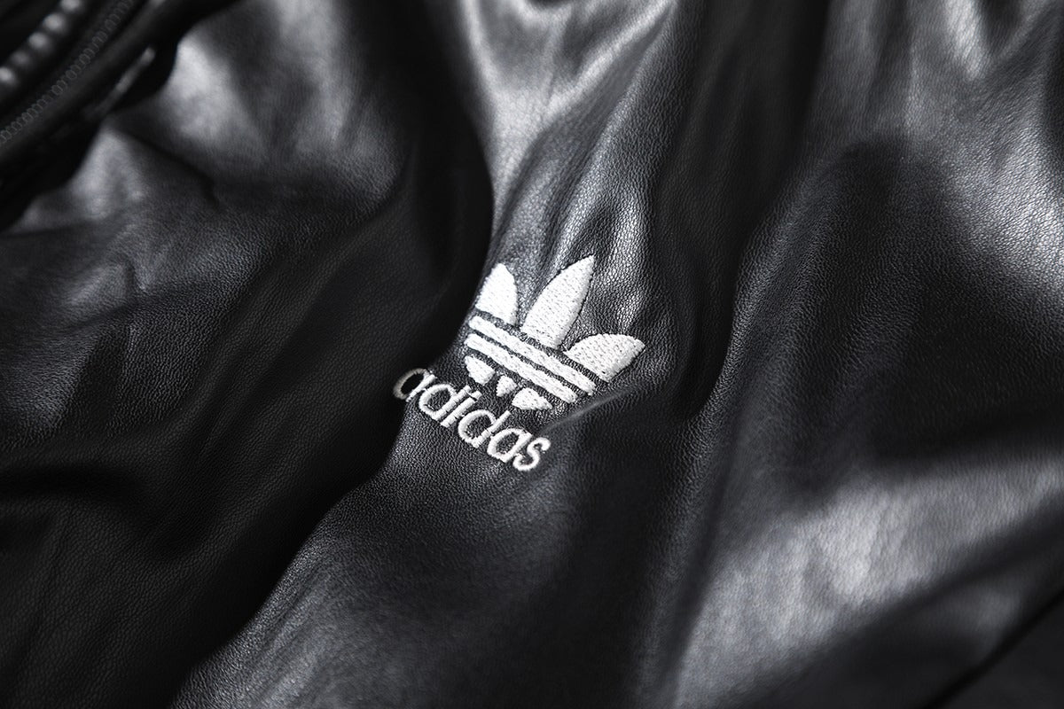 11月10日截🌸Adidas 復古刺繡logo連帽拉鍊皮衣外套 | 預訂約12月中至尾