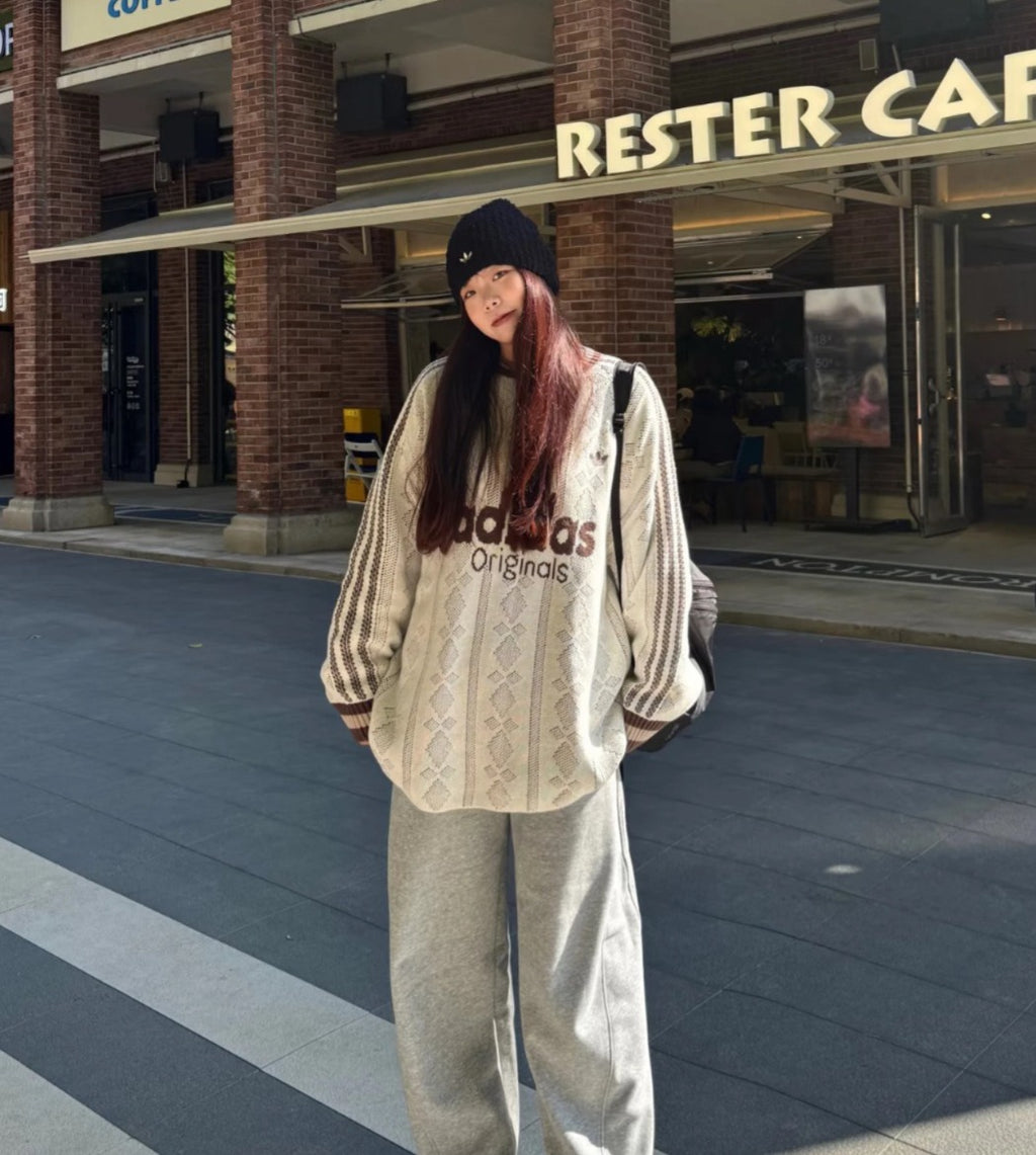 11月10日截🌸Adidas 復古提花羊毛針織冷衫 | 預訂約12月中至尾