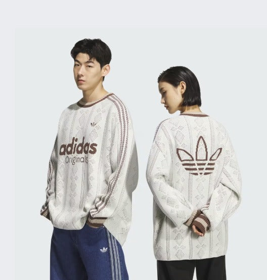 11月10日截🌸Adidas 復古提花羊毛針織冷衫 | 預訂約12月中至尾
