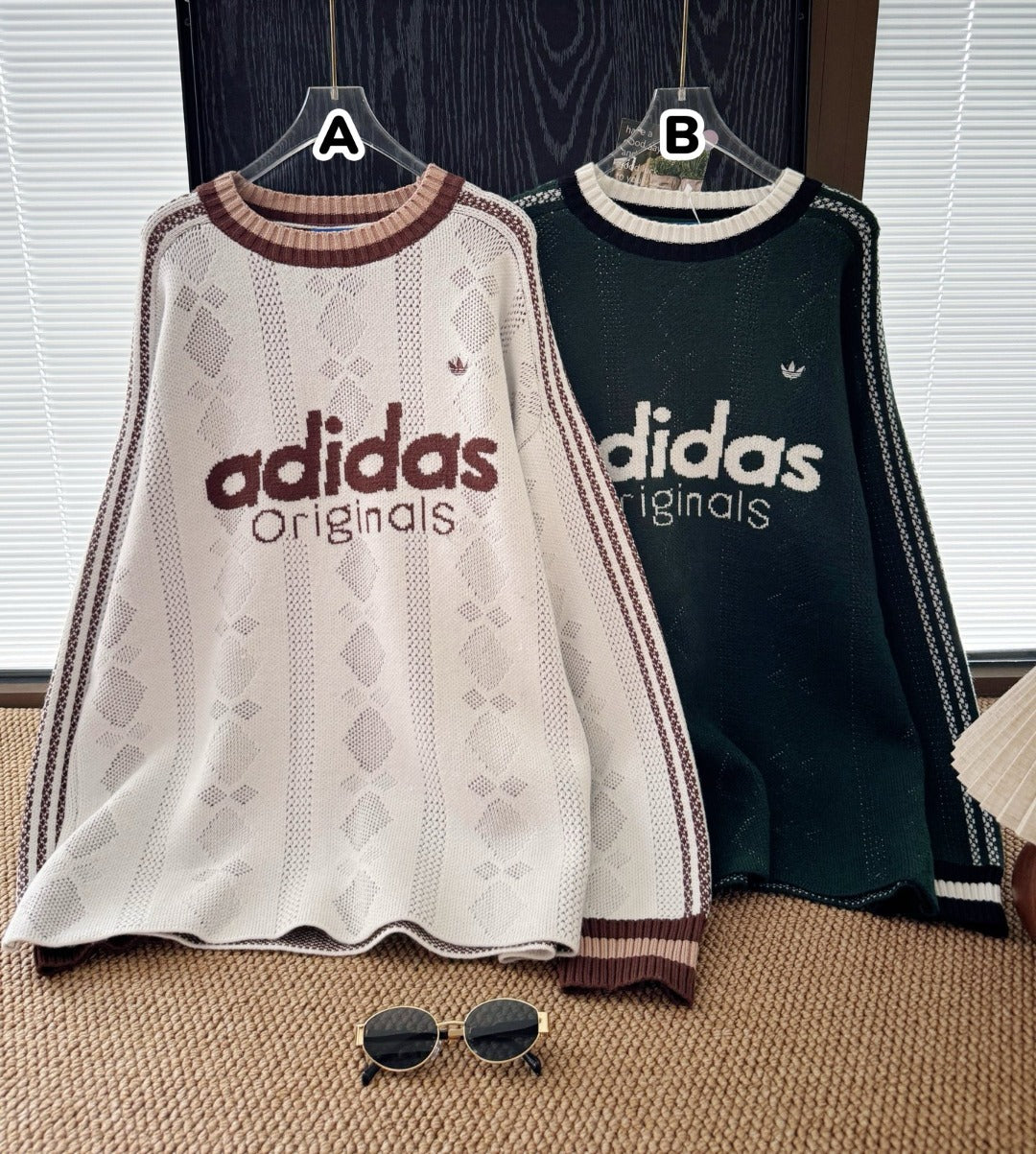 11月10日截🌸Adidas 復古提花羊毛針織冷衫 | 預訂約12月中至尾