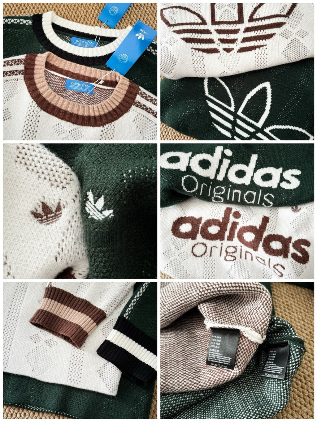 11月10日截🌸Adidas 復古提花羊毛針織冷衫 | 預訂約12月中至尾