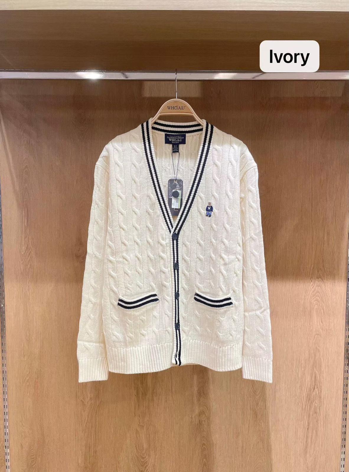 🌸韓國直送🍊Who.A.U🍊小熊刺繡 爆款🔥針織開衫 | 預訂約3-4星期