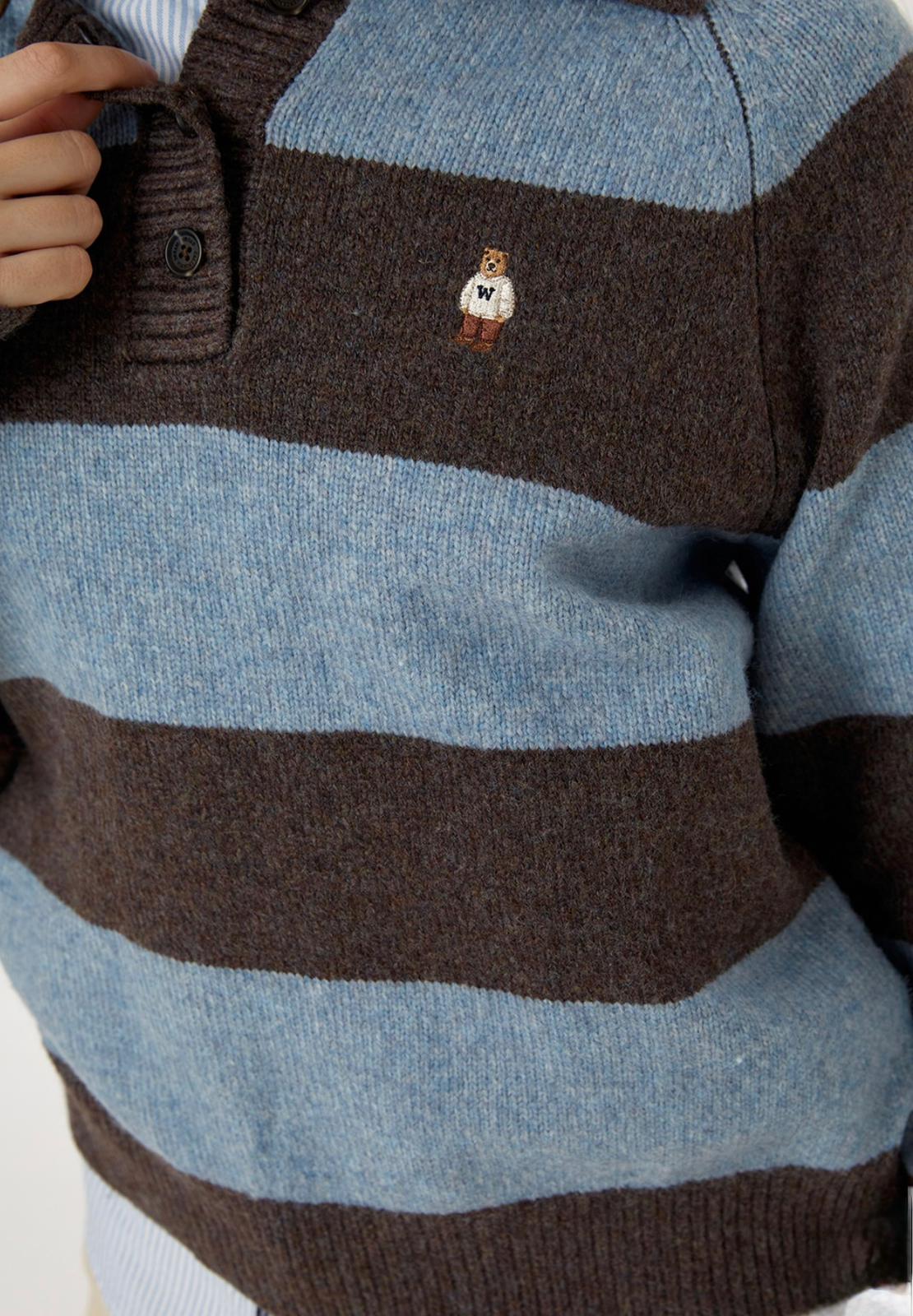 11月25日截🌸Who.A.U 羊毛針織係性價比最高又靚又抵😂🍊Who.A.U韓國專門店/免稅店🍊2025年最新款 折扣優惠 小熊🐻女款 羊毛針織上衣Bokashi Stripe Collar Pullover | 預訂約3-4星期