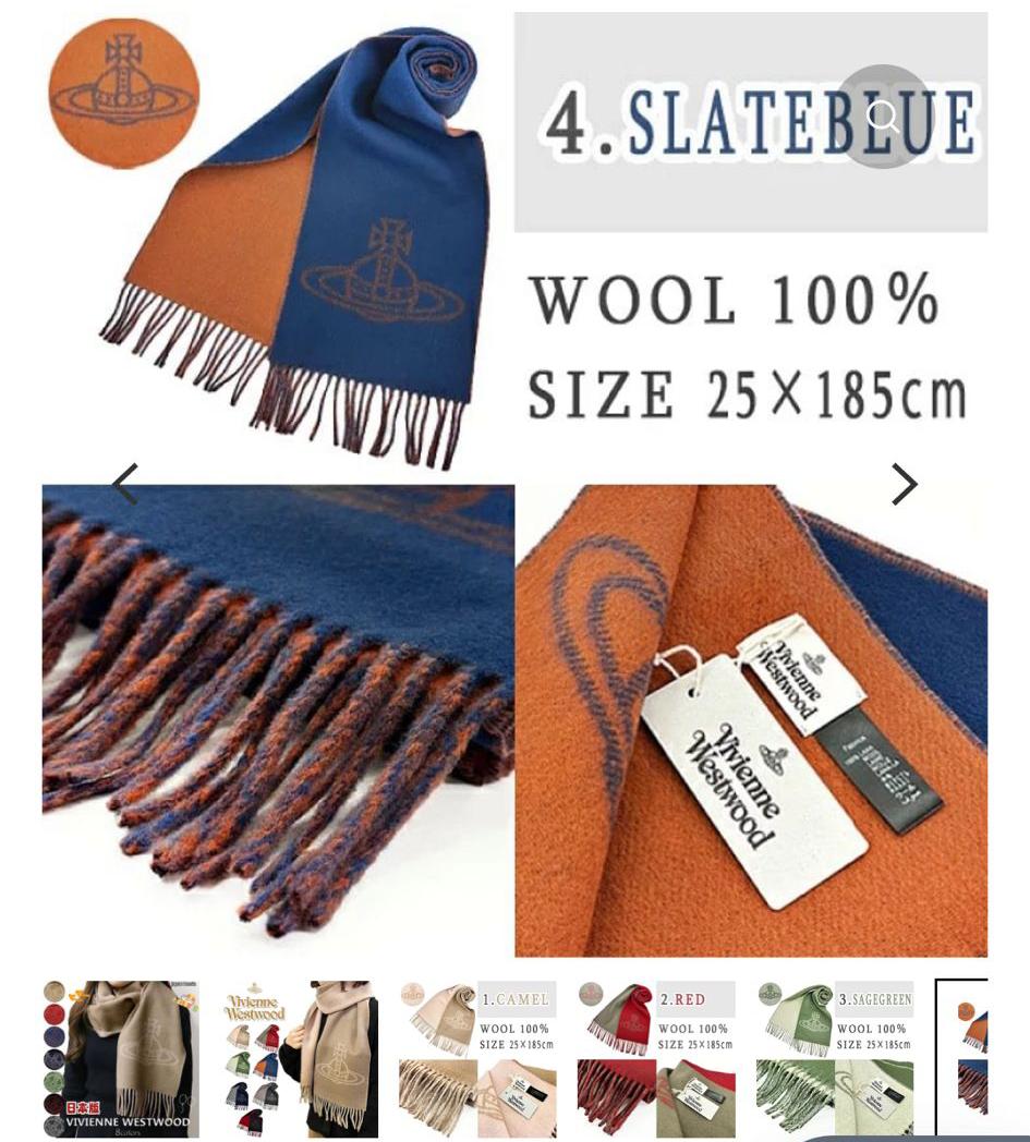 11月12日準時截單‼️‼️不設加單‼️‼️🌸🇯🇵日本直送🇯🇵 靚到咁呀《日本快閃只限2天》Vivienne Westwood 頸巾連線優惠 100%wool | 預訂約12月中至尾