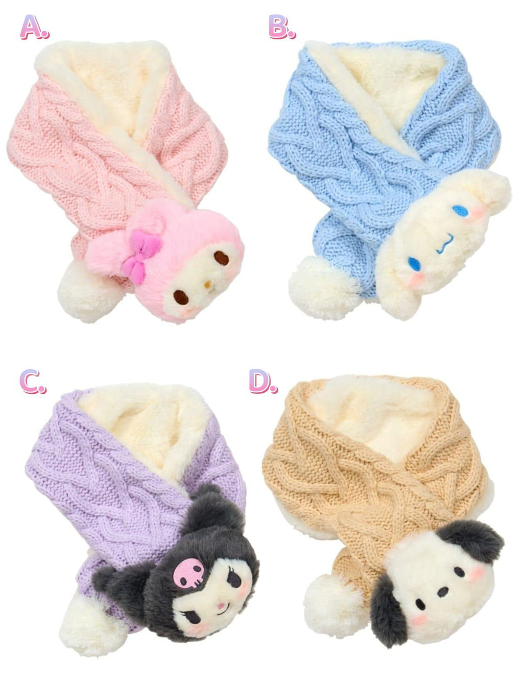 11月16日截🌸🌈Sanrio 💯% 正版授權‼️ 🟡日本 2025 Sanrio 兒童針織頸巾 🟡 | 預訂約12月尾至1月初