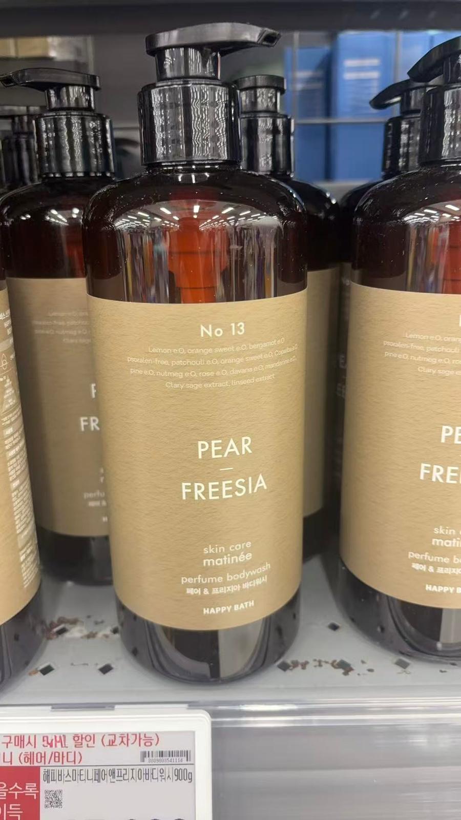 11月20日截🌸🇰🇷銷量No.1 香氛沐浴露品牌HAPPY BATH 🇰🇷最新上市🆕 No 13 PEAR &amp; FREESIA Perfume bodywash 沐浴露 增量裝🆙900g | 預訂約3-4星期