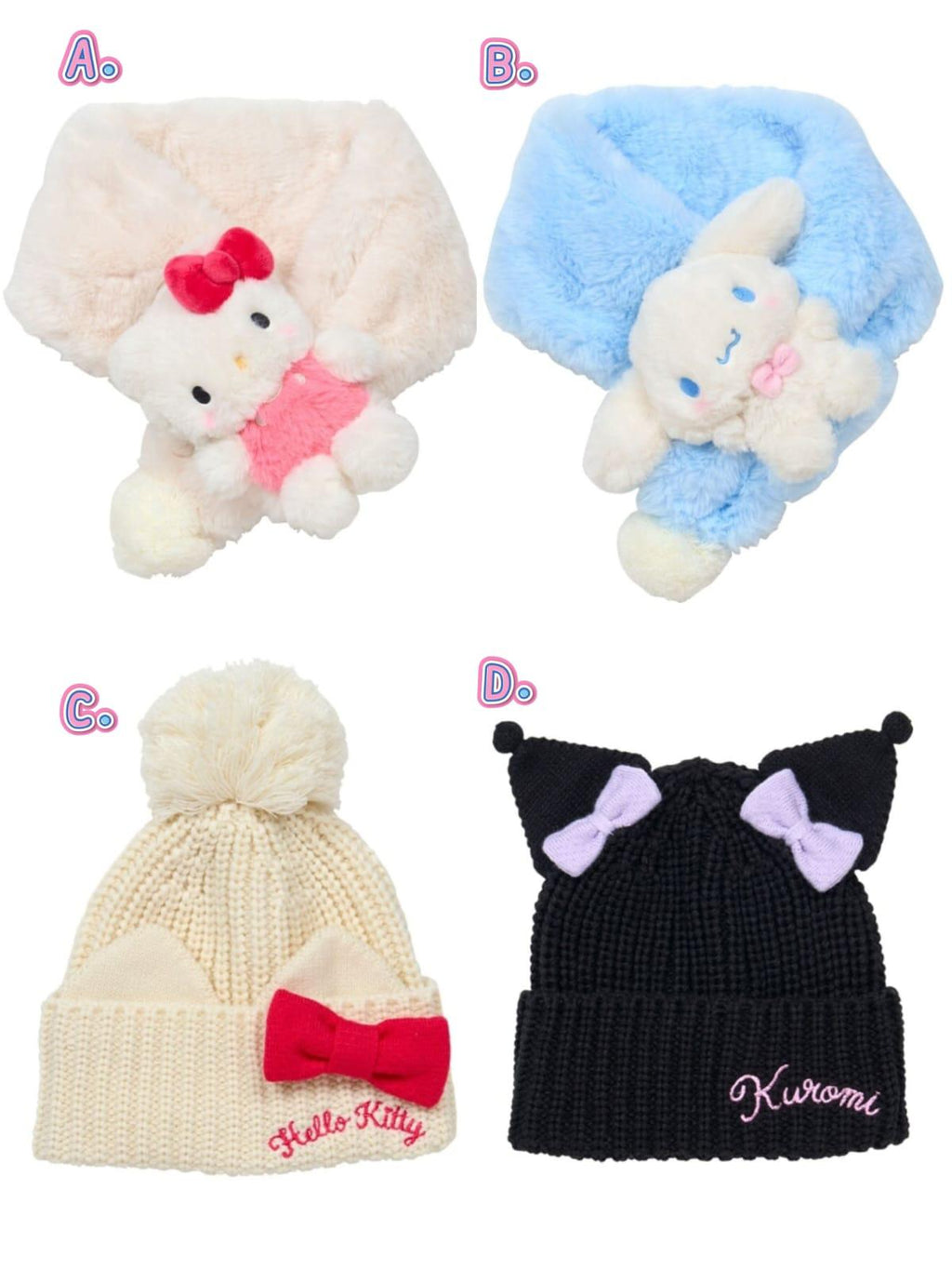 11月17日截🌸🌈Sanrio 💯% 正版授權‼️ 🟡日本 Sanrio 兒童手套/耳罩/針織帽/頸巾冬暖系列 🟡 | 預訂約12月尾至1月初