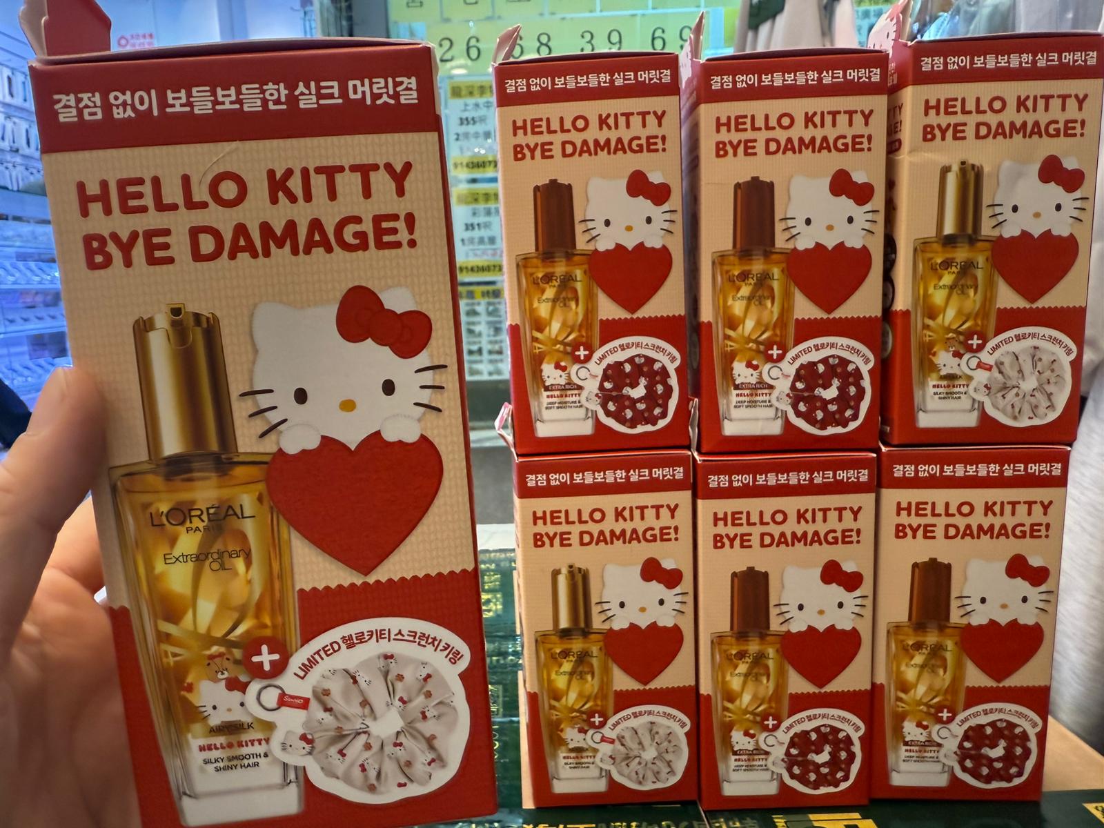 11月30日截🌸搶呀‼️聯乘款通常好快斷貨😂🈹Korea Black Friday Big Sale🈹🇰🇷𝓞𝓵𝓲𝓿𝓮 𝔂𝓸𝓾𝓷𝓰 𝓫𝓲𝓰 𝓼𝓪𝓵𝓮 😍太可愛了吧😍 韓國🇰🇷Hello Kitty x L'OREAL Extraordinary OIL 護髮精油 100ml 限量版 送髮圈 + 鑰匙圈 | 預訂約3-4星期